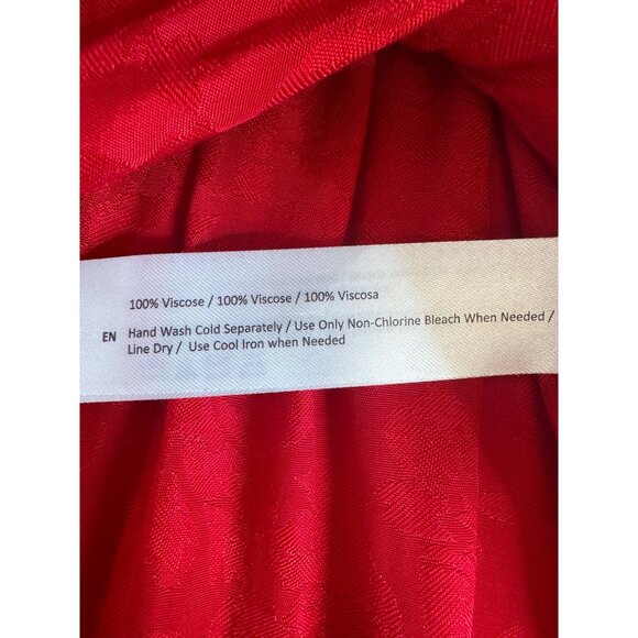 NWT Band Of The Free S Ruby Red Floral Smocked Back Bow Tie Straps Midi Dress - Picture 10 of 15